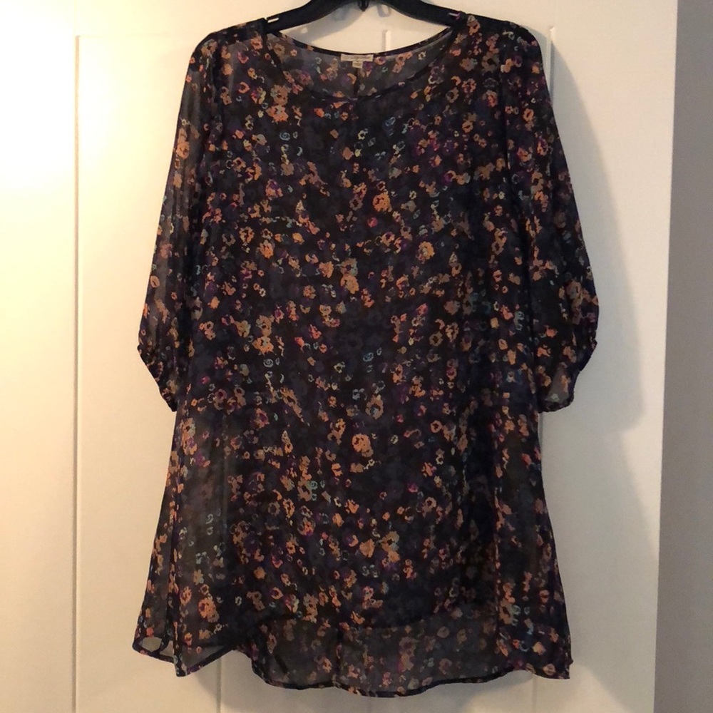 Sheer floral tunic